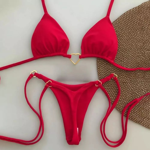 Bikini rosso micro - rosso, perizoma