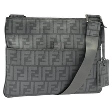 Borsa a tracolla Fendi slip pocket messenger Zucca rivestita tela grigia tela