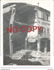 Bazzano 1944 Piazza Garibaldi Casa De Maria bombardata Foto cm. 11,5 x 9.