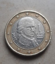 Moneta 1 Euro Austria Mozart 2002  -RARA-  Circolata