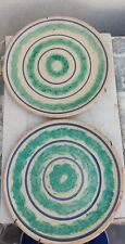 Antichi Piatti Ceramica di Caltagirone Sicilia Dipinti a Mano Inizio '900 Coppia