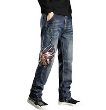 Jeans uomo blu scuro larghi