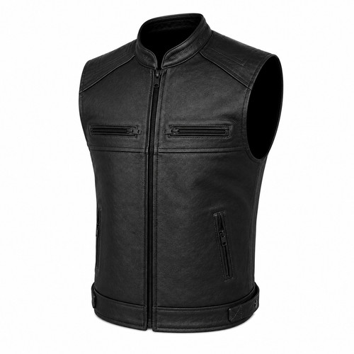 Moto gilet pelle uomo - pelle,