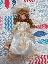 Bambola In Porcellana Da Collezione Victorian Style H. 30 Cm