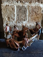 ? Scultura in Terracotta Artigianale - "Pescatori in Barca" - Arte Popolare...