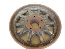 CERCHIO IN LEGNO E FERRO A RAGGI PER AUTO D'EPOCA VINTAGE