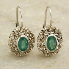 14kt White GOLD EMERALDS &