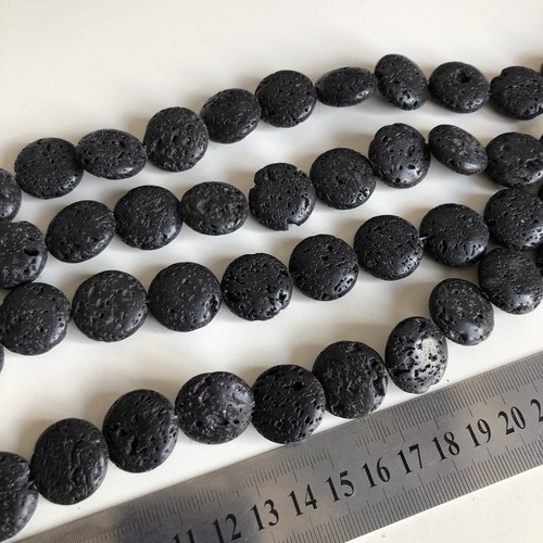 Dischi lava nero 20mm perline - dischi,