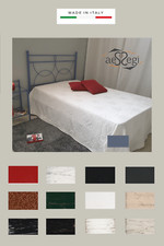 Testata letto alla francese in ferro battuto Marianne con giroletto