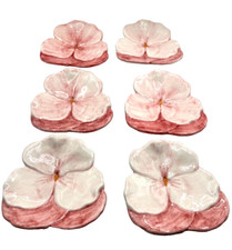 Set 6 Piatti Ernestine Salerno Rosa Pansy Made In Italy dipinti a mano BELLI!