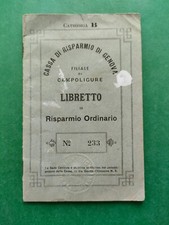 GENOVA 1947 LIBRETTO DI RISPARMIO DELLA CASSA DI RIUSPARMIO DI GENOVA