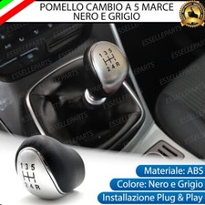 POMELLO LEVA CAMBIO A 5 MARCE NERO E CROMATO IN ABS PER FORD FIESTA MK6