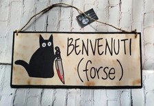Fuoriporta Gatto In Legno