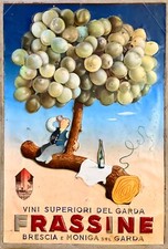 FRASSINE-Vini Superiori del Garda- Cartoncino pubblicitario Originale - 1950 -