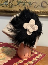 Cappello donna lusso vintage anni 90 Helene Berman raro made in Italy con piume