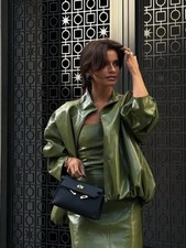 Green Leather Short Jacket 
