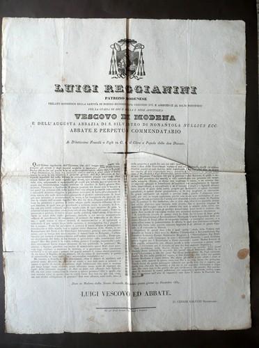 Grida luigi reggianini vescovo - grida,