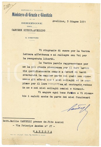 1951 avellino lettera - avellino,