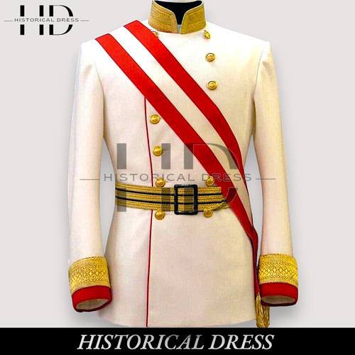 Men white wool military - men’s,
