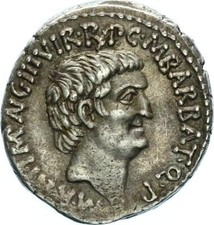 Coniazioni imperatorie romane Marco Antonio † 30 a.C. e Denaro di Ottaviano