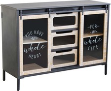 DecHome Madia Vintage 108,5x79h in Legno e Acciaio 2 Ante e 3 Cassetti Hollywood