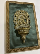Antica Acquasantiera Sacra in Quadretto raffigurante la Madonna
