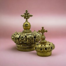 Coppia corone per santi imperiale ottone Madonna Maria statua  2,5/4,5 cm