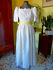 ABITO DA SPOSA VINTAGE IN RASO BIANCO MARCA ROBELLA SPOSE N° 11