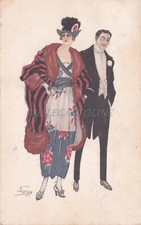 COPPIA ANNI '20 IN ABITI DA SERA - Cartolina DSN 1918