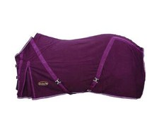 Coperta cavalli invernale da box scuderia in cotone Malaga con cinghie bordeaux