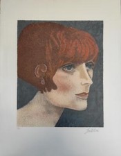 GENTILINI ALDO (Genova, 1912 - Volpeglino, 1982) RITRATTO FEMMINILE litografia s