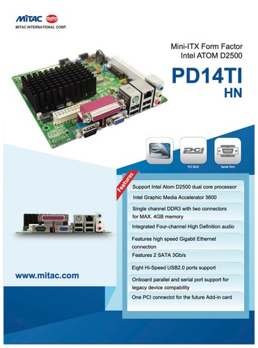 Motherboard mitac pd14ti itx - mitac,