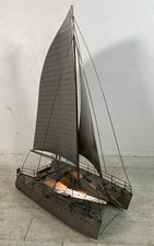 GRANDE MODELINO CATAMARANO '107 cm' FERRO ARTIGIANALE BARCA BOAT NAVE SHIP MODEL