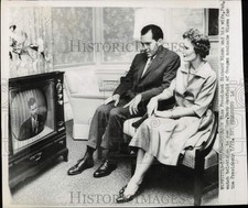 1960 Foto Stampa Vice Presidente Nixon e moglie Pat orologio nomination a Chicago