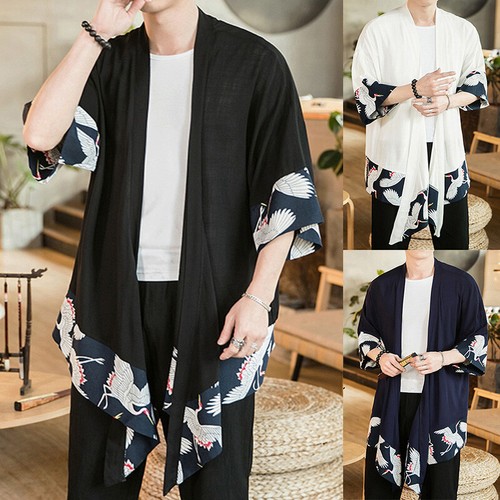 Camicia kimono lunga cotone - lunga, in
