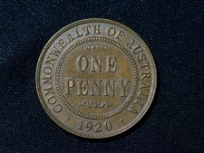 Australia 1920 penny dot sotto