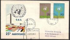 Italia 1970 ONU Nazioni Unite Ologramma Alberi Bandiere Circolata Roma/Milano Copertina