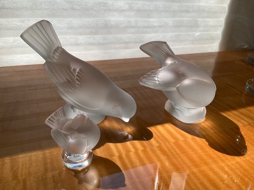 Lalique france signed set of - france,