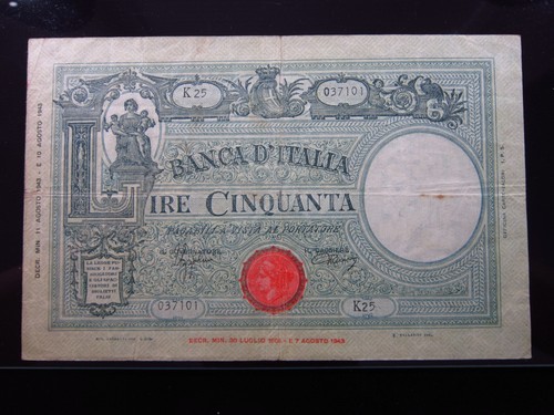 Italy lire 1943 p65 - 50,