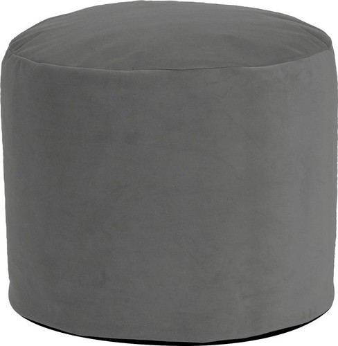 Luxurious pewter velvet pouf - luxurious,