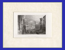ROMA, IL FORO ,  di ROBERTS , incisione del 1836, +PASSEPARTOUT