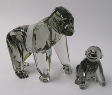 Swarovski Crystal Gorillas Mother and Baby - SCS 2009 - Made in Austria
