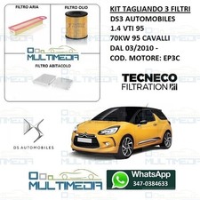 KIT TAGLIANDO 3 FILTRI DS3