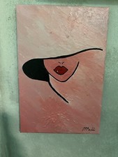 Quadro Dipinto Viso di Donna Acrilico su tela senza cornice 20x30.