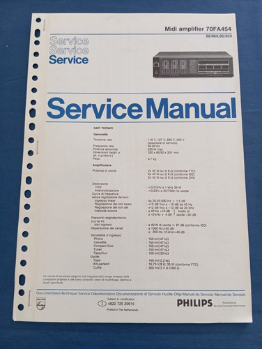 Philips 70fa454 service manual - 70fa454,
