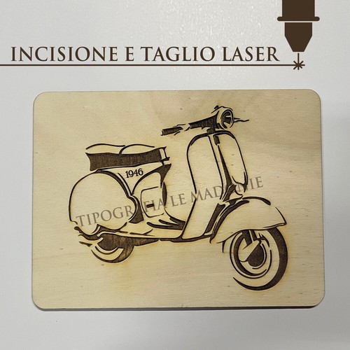 Targa legno con - targa, incisione