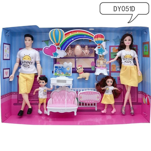 Barbie happy family set - family,