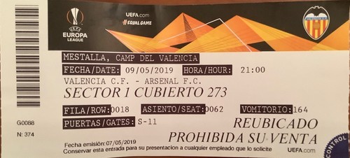 Biglietto valencia vs - biglietto,