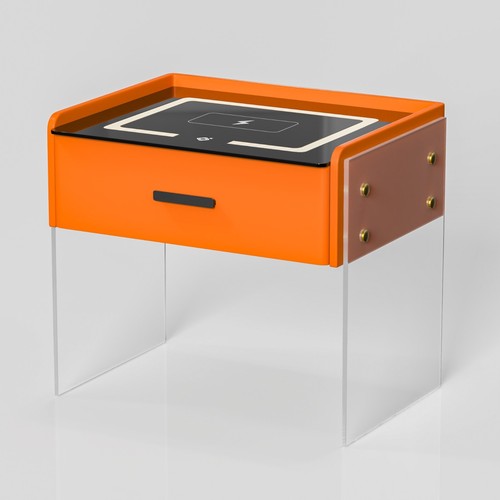 Comodino arancione singolo