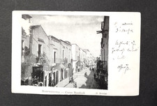 Cartolina Manfredonia (FG)- Corso Manfredi . Timbro Servizio Mobile. 1902.